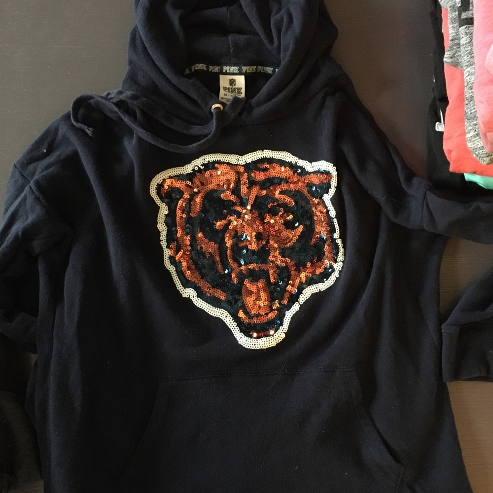 Pink Chicago Bears Bling XS hoodie